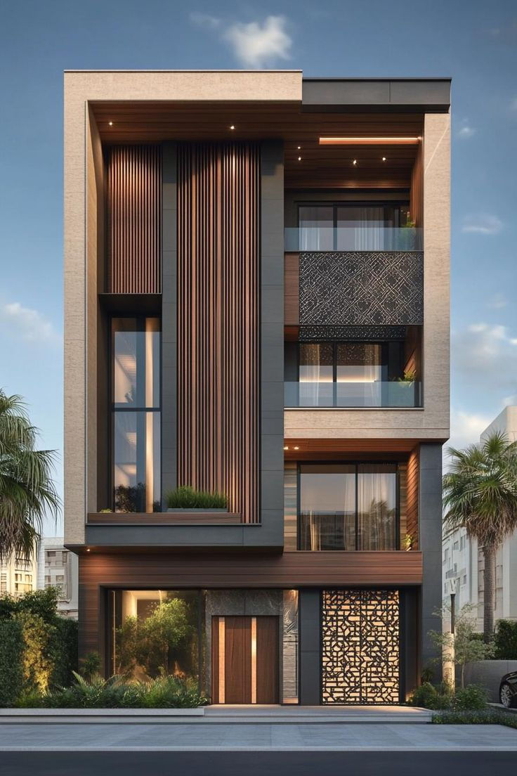 morden elivation ground plus three floors