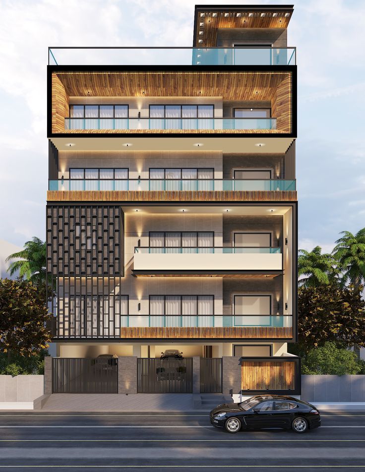 morden elivation parking plus four floors